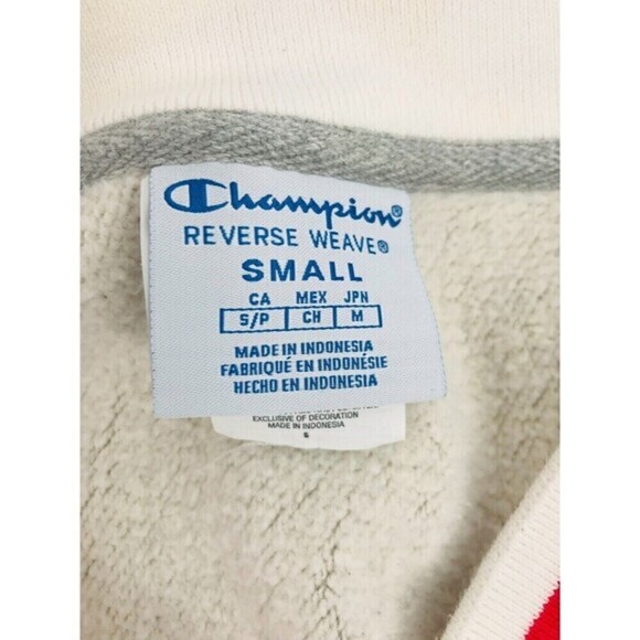 Champion Life Reverse Weave Yarn Dye Stripe Cropped V-Neck Sweatshirt‎ Women's S - Picture 10 of 12